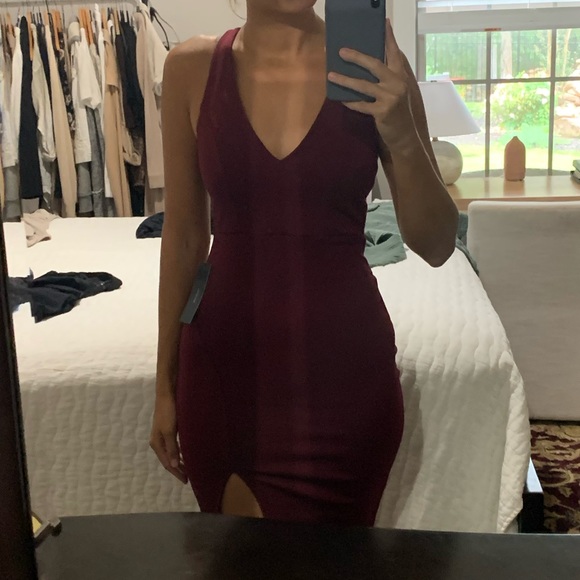 Lulus burgundy bodycon dress - Picture 4 of 6
